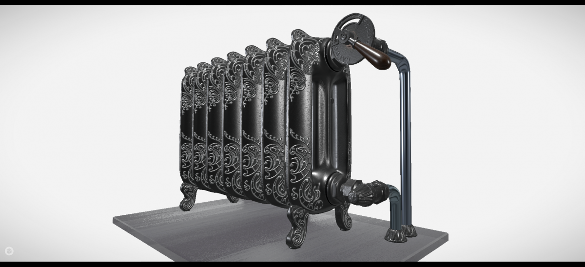 Oxford cast-iron radiator FBX model