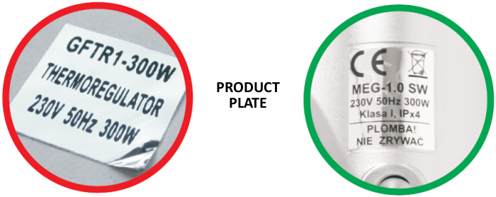 Product plate